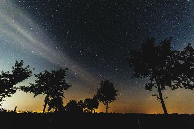 Low angle view of stars in sky at night