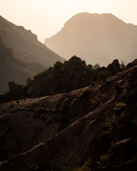 Scenic view of rocky mountains against sky in big bend national park - texas