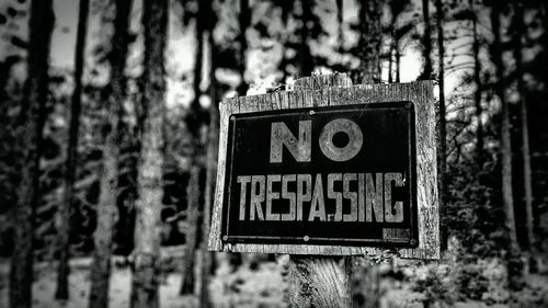 Close-up of information sign