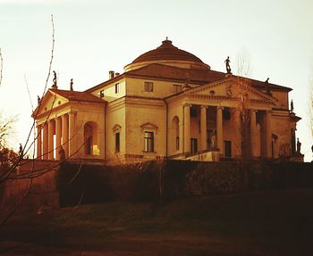 Facade of building against sky