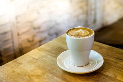 Close-up of coffee on table