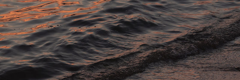 High angle view of beach during sunset