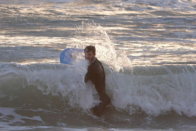 Portrait of man in sea