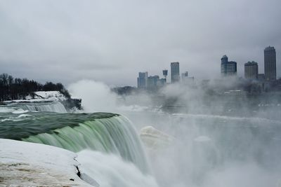 Scenic view of waterfall