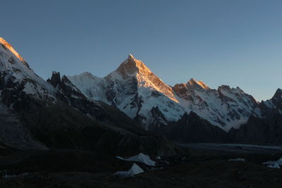 Gasherbrum massif and baltoro glacier, k2 base camp, pakistan