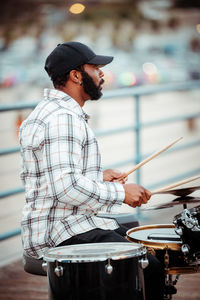 Man playing drum