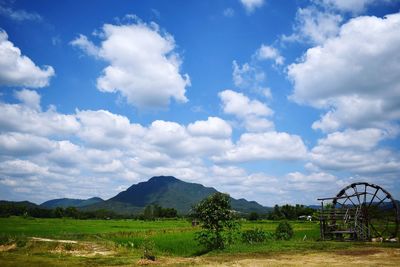 Scenic view of field against sky