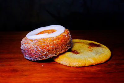 Close-up of dessert on table