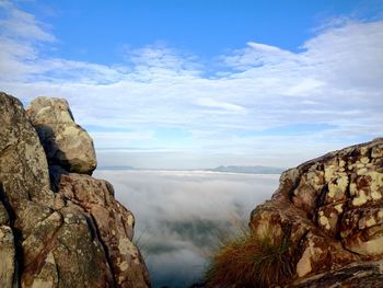 Rock formations against sky