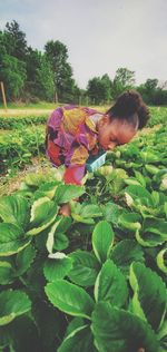 Full length of girl on field