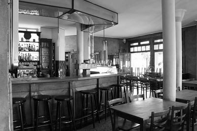 Empty chairs in restaurant