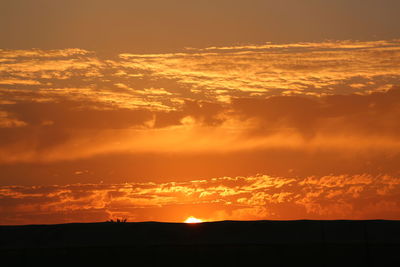 Scenic view of dramatic sky during sunset