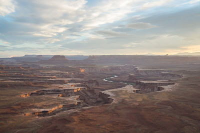 High angle view of dramatic landscape