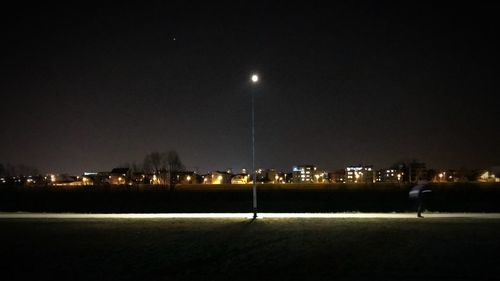 Illuminated city at night