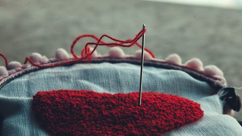 Close-up of red fabric