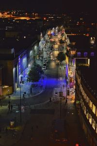 Illuminated city at night