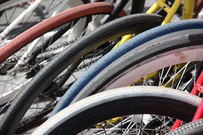 Close-up of bicycle wheel