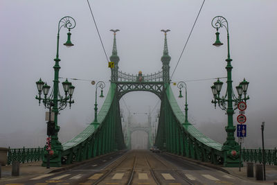 View of bridge against cloudy sky