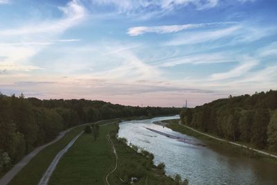 Scenic view of landscape against sky during sunset