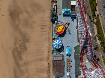 High angle view of city at beach