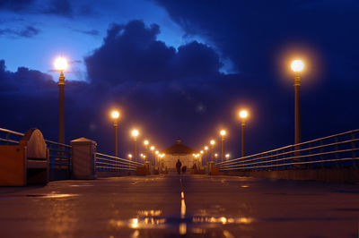 Empty road at night