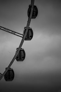 Low angle view of security camera against sky