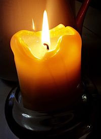 Close-up of lit candle