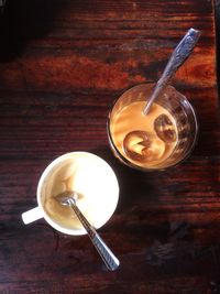 Close-up of coffee cup on table