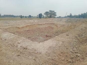 Scenic view of field against clear sky