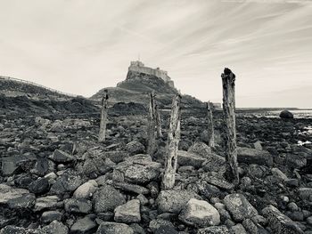 Old ruins of rock against sky
