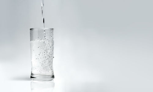 Close-up of water against white background