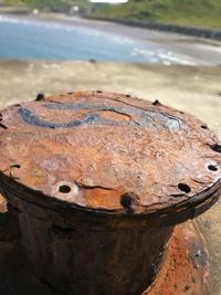 Close-up of rusty water