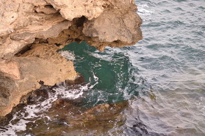 Rock formation in sea