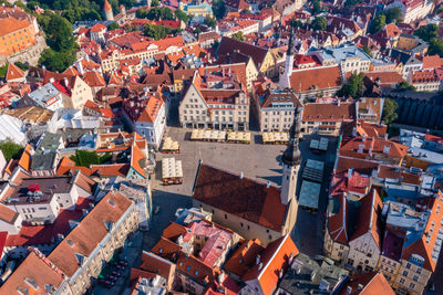 High angle shot of townscape