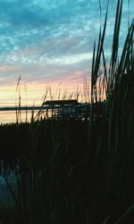 Scenic view of landscape against sky at sunset