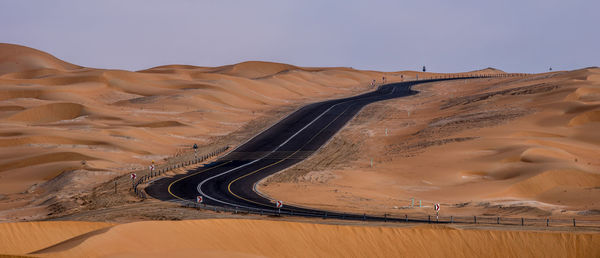 Scenic view of desert against clear sky