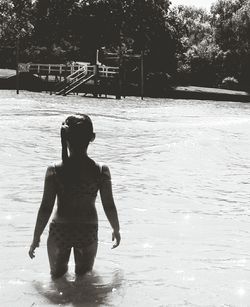 Boy playing in water