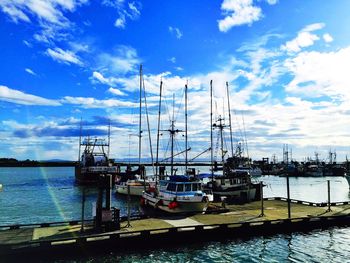 Boats in harbor