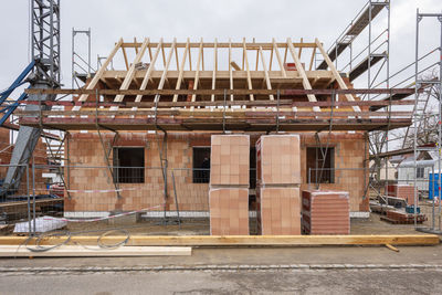 Construction site of new built house