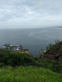 High angle view of sea against sky