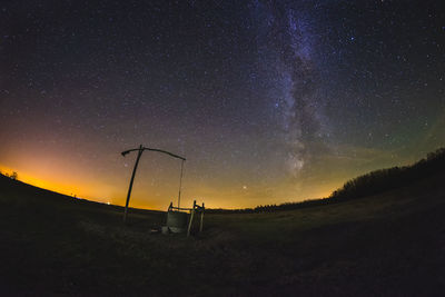 Scenic view of star field against sky at night