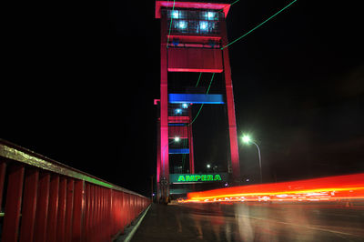 Light trails on ampera bridge at night