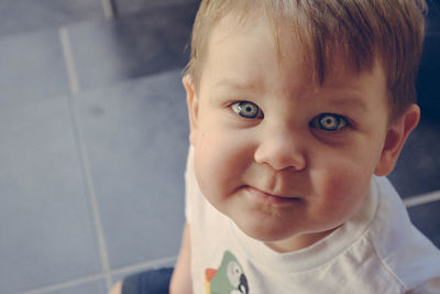 Portrait of baby boy outdoors