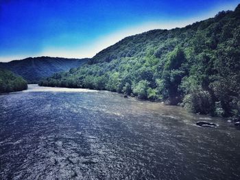 Scenic view of mountains against clear sky