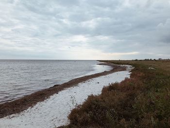 Scenic view of beach against sky