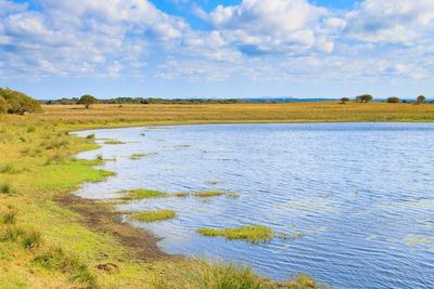 Scenic view of river against sky