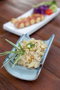 Close-up of food in bowl on table