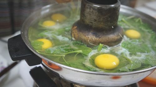 Close-up of soup in bowl