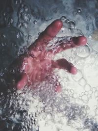 Close-up of bubbles in water