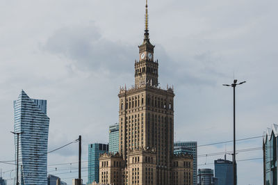 Low angle view of buildings in warsaw, poland